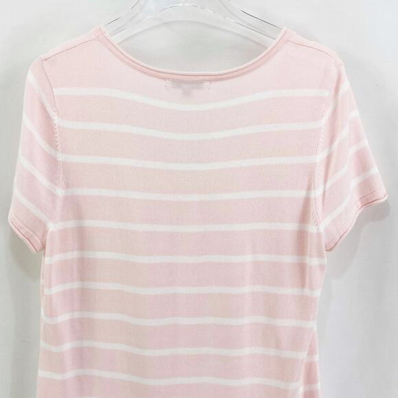 MERCER STREET STUDIO Pink Striped Scoop Neck Tee - Picture 9 of 10
